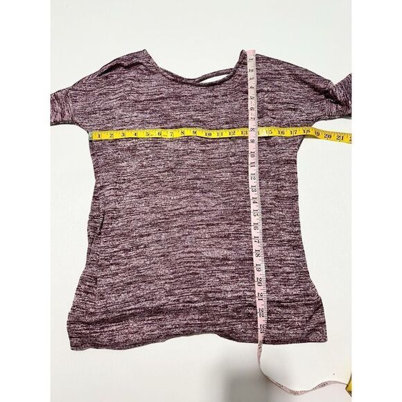 Athleta Gap Women's Pose Layer Top Cutout‎ Back Heather Purple Pink Marble XS - Picture 7 of 11